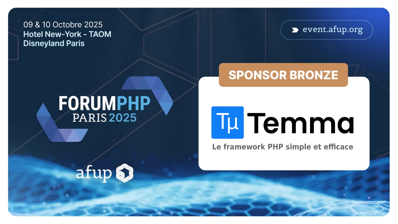 Le framework Temma sponsorise le Forum PHP 2025